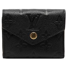 Portefeuille pliant Zoe en cuir Monogram Empreinte Louis Vuitton Noir
