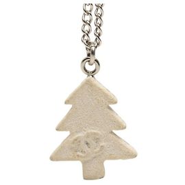 Colar Chanel Coco Mark Motivo Árvore de Natal Prata Branco