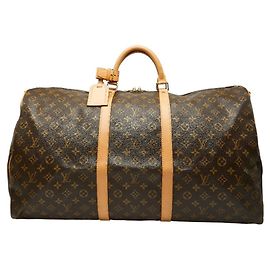 Louis Vuitton Monogram Keepall Bandoulière 60 Bolsa Boston Marrom