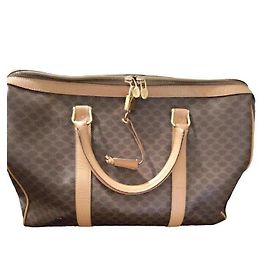 Céline Brown coated canvas and natural leather travel bag Brown Other