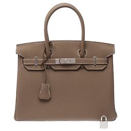 Hermès Bolsa HERMES Birkin 30 em Couro Étoupe - 103717 Taupe