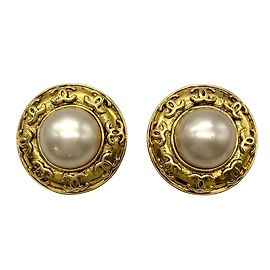 Chanel Coco Mark Clip-Ohrringe Weiß