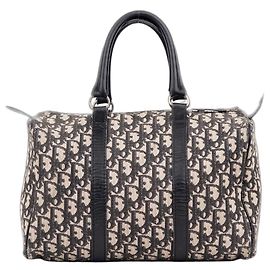 Dior 1980er Oblique Diorissimo Monogram Mini Boston Schultertasche Weiß