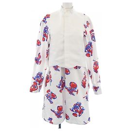 Louis Vuitton Ensemble Kleid-Set Weiß Rot Blau