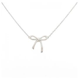 Tiffany & Co. 925 Silver Bow Necklace Silvery