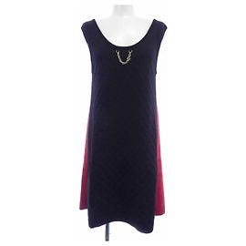 Louis Vuitton Seidenkleid Schwarz Rot