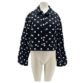 Essentiel Antwerp Black Polka Dot Cotton Jacket Black