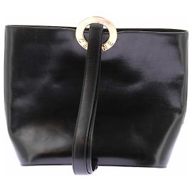 Céline Borsa a mano in pelle nera Nero