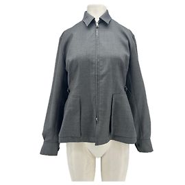 Autre Marque VENROY Grey Wool Fitted Jacket Grey