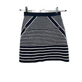Falda de rayas Maje de algodón azul marino Talla 36 Azul marino