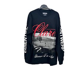 Camiseta de algodón estampada negra Essentiel Antwerp M Negro