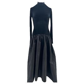 Autre Marque NORMAILLOT Black Two-Fabric Dress Black