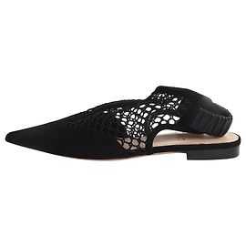 Dior Escarpins slingback en daim et mesh noirs - taille EU 38 (UK 5) Noir