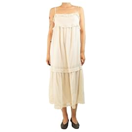 Ba&Sh Robe nuisette blanche brodée - taille S Blanc