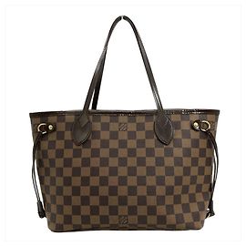 Bolsa Tote Louis Vuitton Neverfull PM Marrom Fuschia Damier ebene