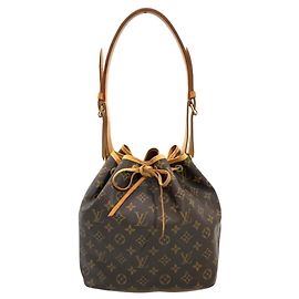 Bolsa de Ombro Louis Vuitton Petit Noé Marrom Preto Azul Outro Monograma