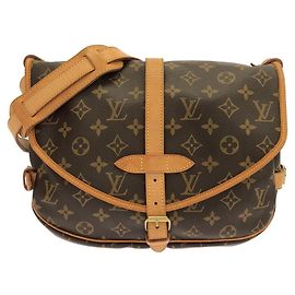 Bolsa de Ombro Louis Vuitton Monogram Saumur Marrom