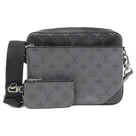 Sac bandoulière Louis Vuitton Monogram Eclipse Reverse Trio Messenger Noir Gris