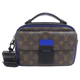 Sac Messenger Louis Vuitton Monogram Macassar S-Lock Marron Bleu