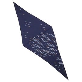 Sciarpa Losange Hermès Blu Navy Seta e Cashmere Blu navy