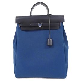 Hermès Hermes Herbag Zip-A-Do Backpack Blau Dunkelblau