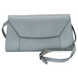 Borsa a tracolla in pelle da donna Valextra Scala Large Blu chiaro