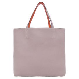 Hermès Bolsa Hermes Double Sens 45cm Bege Laranja