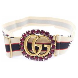 Cinturón Gucci 499636 Standard Negro Roja Beige