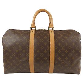 Louis Vuitton Brown Monogram Keepall 45 Brown