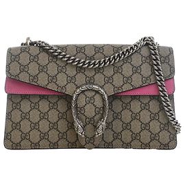 Bolsa de Ombro Gucci Beige Medium GG Supreme Dionysus Bege
