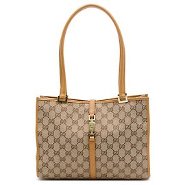 Gucci Beige GG Canvas Jackie Tote Beige