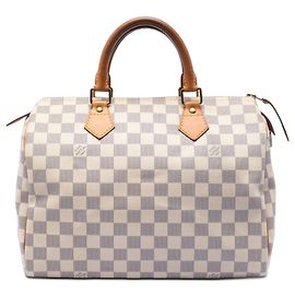 Louis Vuitton White Damier Azur Speedy 30 Blanc
