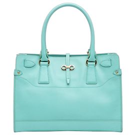 Salvatore Ferragamo Sac cabas Briana en cuir de veau bleu de Ferragamo, petite taille Bleu Turquoise