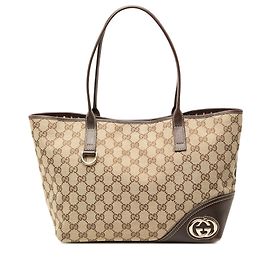 Gucci Beige GG Canvas New Britt Tote Beige