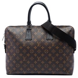 Louis Vuitton Braun Monogram Macassar Porte Documents Jour Braun