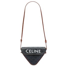 Céline Bolsa transversal Celine Triomphe em canvas revestido marrom com logotipo triangle Marrom Castanho escuro