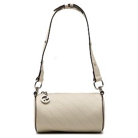 Borsa a tracolla Gucci Blondie Barrel in pelle bianca mini Bianco Crudo
