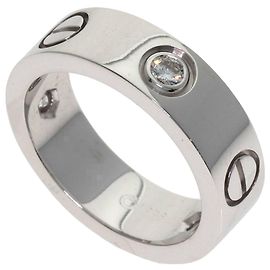 Cartier Love Ring Half Diamond in 18K White Gold Other