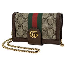 Gucci Ophidia GG Chain Phone Case Brown