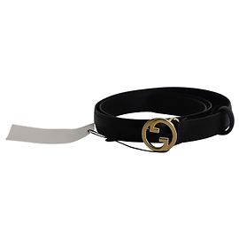Cinturón Gucci Blondie Interlocking GG en cuero negro Negro