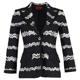 Missoni Zigzag Print Blazer in Black Polyester Black