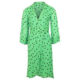 Robe Ganni Dainty Polka Dot en viscose verte Vert