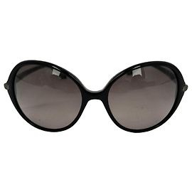 Céline Celine Sonnenbrille Rund aus schwarzem Acetat Schwarz