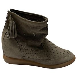 Bottines Beslay d'Isabel Marant en daim perforé gris Gris