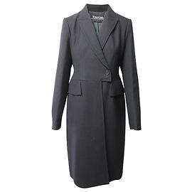Tom Ford Coat Dress in Grey Wool Black