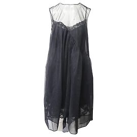 Abito Baby Doll in mesh trasparente Simone Rocha in seta nera Nero