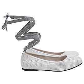 Sapatilhas de amarrar D-Journey em couro branco Dior Branco Cru