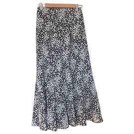 Autre Marque Mila Owen Bias Print Skirt Black