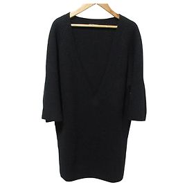 Chloé Chloe V-Neck Cashmere Knit Dress Black