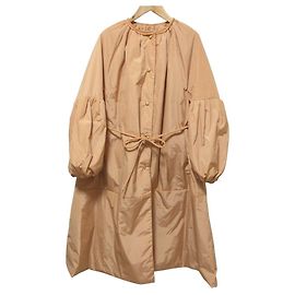 Autre Marque Drawer Tafta No Collar Coat Orange Cream